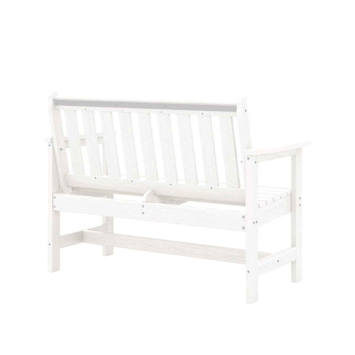 2026 NewSERWALL Outdoor Bench for 2-Person, Weather-Resistant HDPE with Aluminum Reinforcement, Supports 660 lbs, Comfortable Seating for Patio, Garden, and Porch, Black