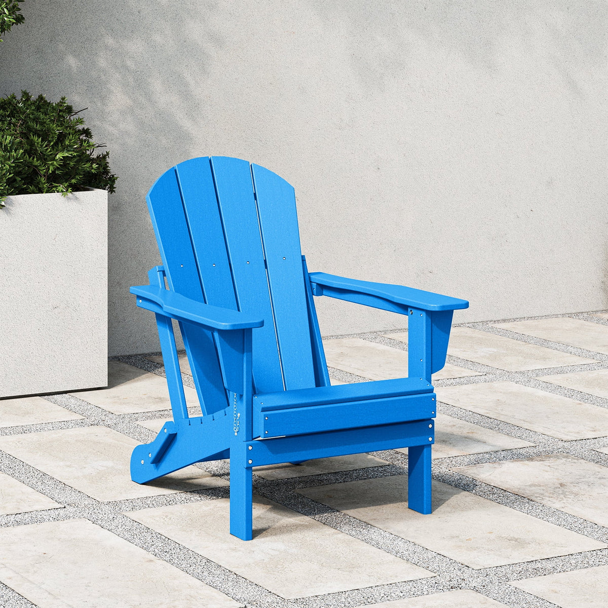 WestinTrends Malibu Classic Outdoor Patio HDPE Folding Poly Adirondack Chair, Pacific Blue