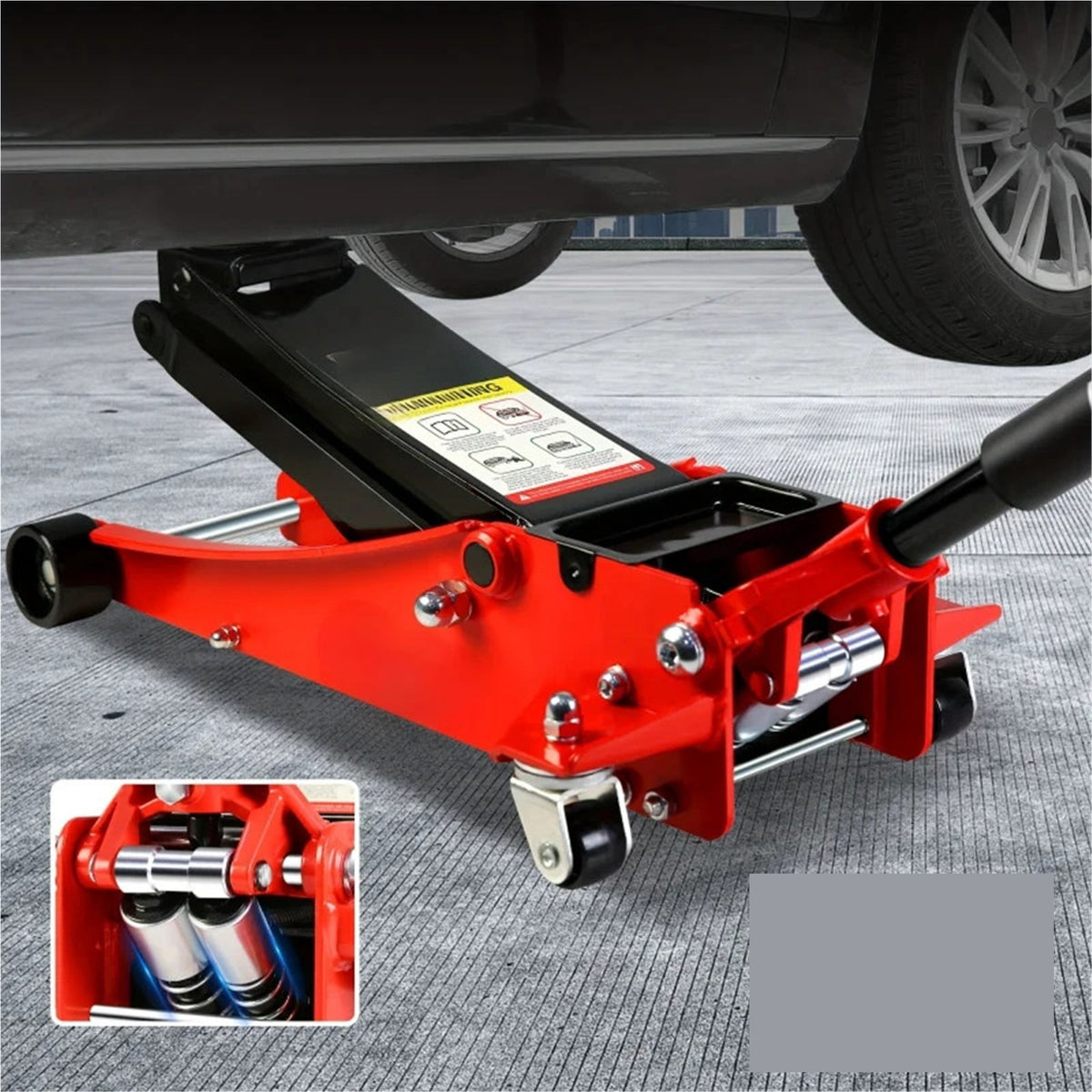 4t Low Profile Jack, Red And Black, Ultra Low Floor Jack With Dual Pistons Quick Lift Pump, Car Jack Hydraulic AutoLifts For Hom ,Easy to Operate