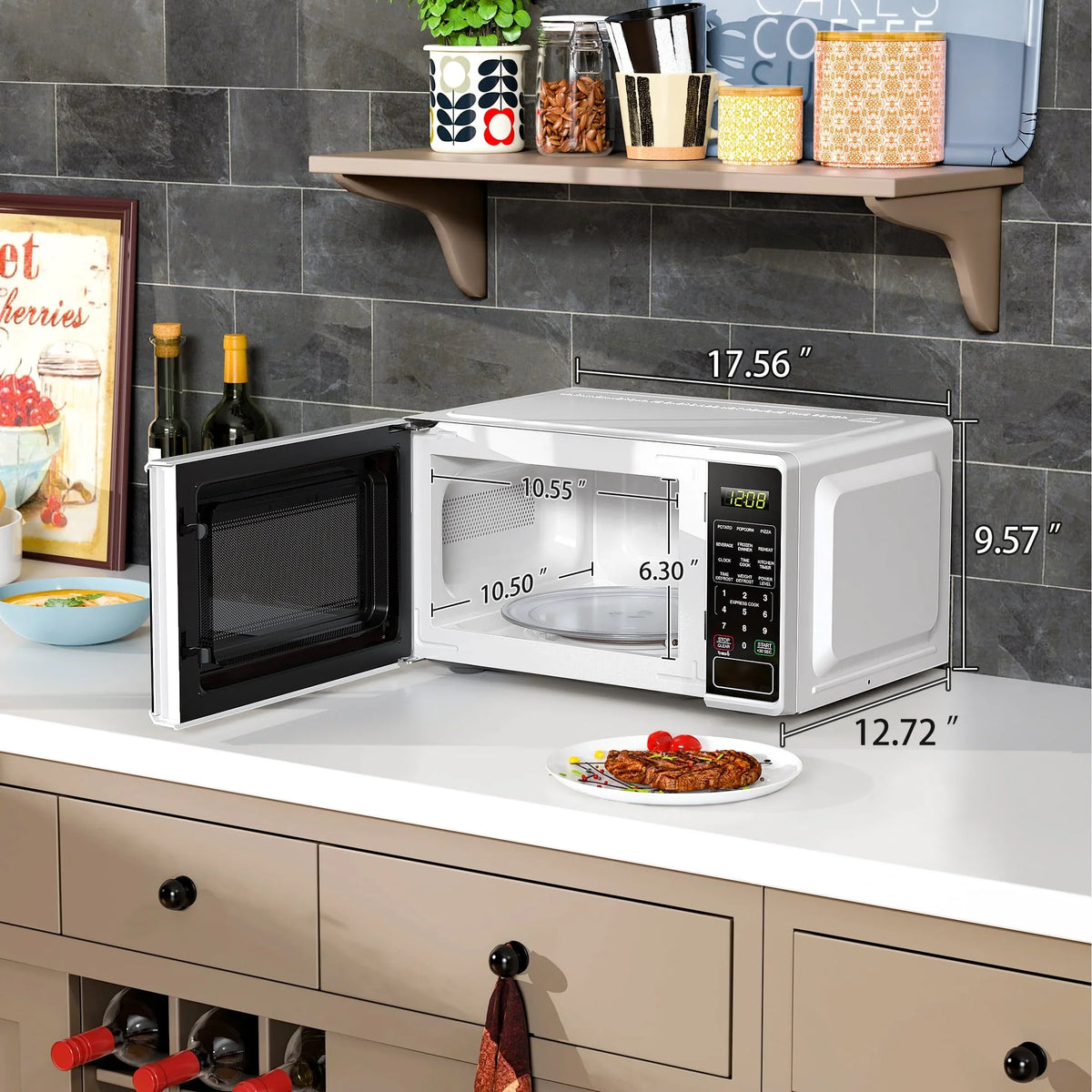 2026 NewMainstays 0.7 cu. ft. Countertop Microwave Oven, 700 Watts, White, New