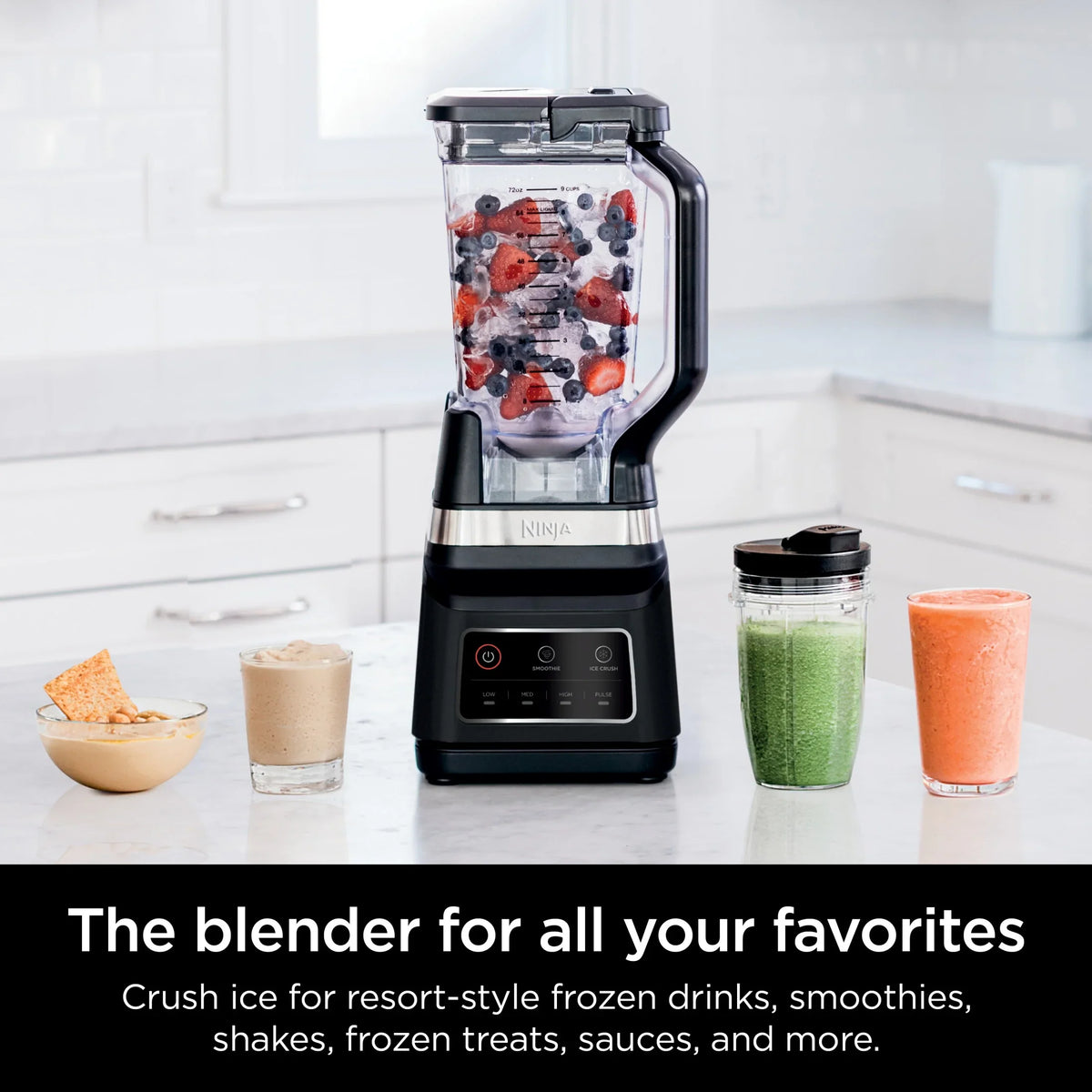 2026 NewNinja Professional Plus Blender, 2 Auto-IQ Programs for Smoothies, Frozen Drinks, 1200 W, 72 oz* Total Crushing Pitcher, Black, BN700