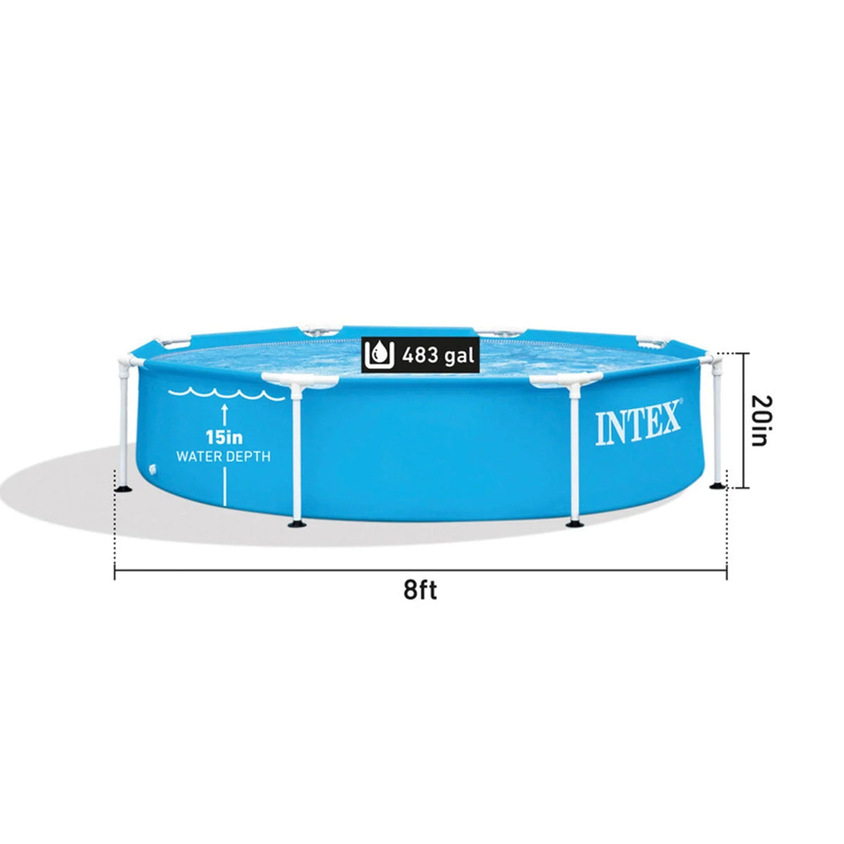 2026 NewIntex 28205EH 8' X 20" Rust Resistant Durable Steel Frame Swimming Pool