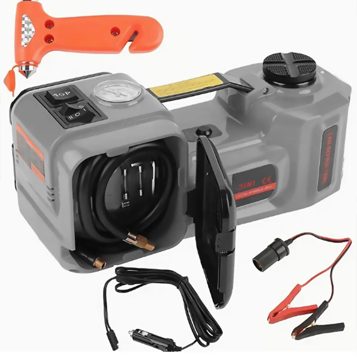 2026 NewSZTAA Electric Car Jack Lift with Air Compressor and Emergency Hammer 5 Ton/11023 lbs Hydraulic Jack for SUV Sedan Truck Change Tires Garage Repair
