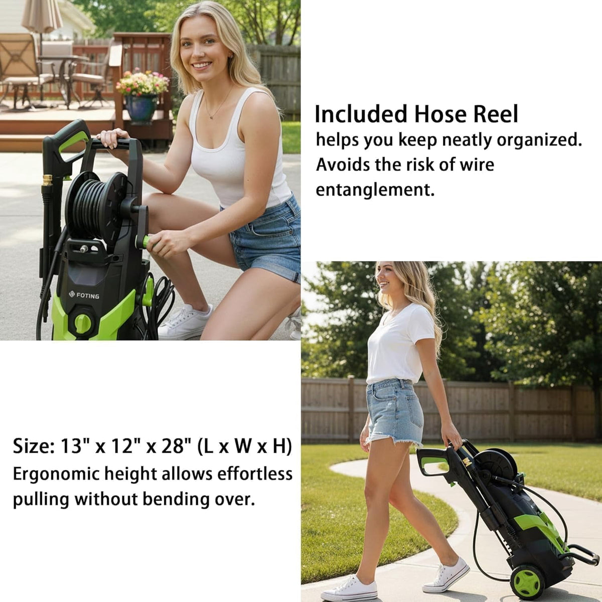 FOTING 4500Max at 3.2 GPM 14 Amps Corded Electric Pressure Washers with GFCI Protection, Quick Connect Tips,Blue