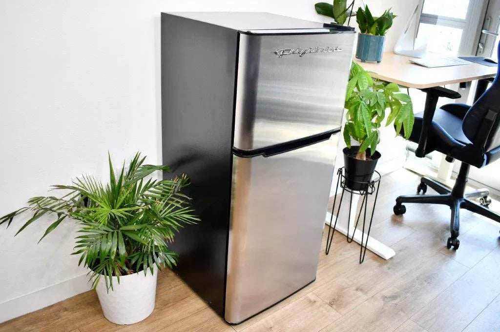 2026 NewFrigidaire, 4.5 Cu. ft., 2 Door Compact Refrigerator-Chrome Trim, EFR451, Platinum