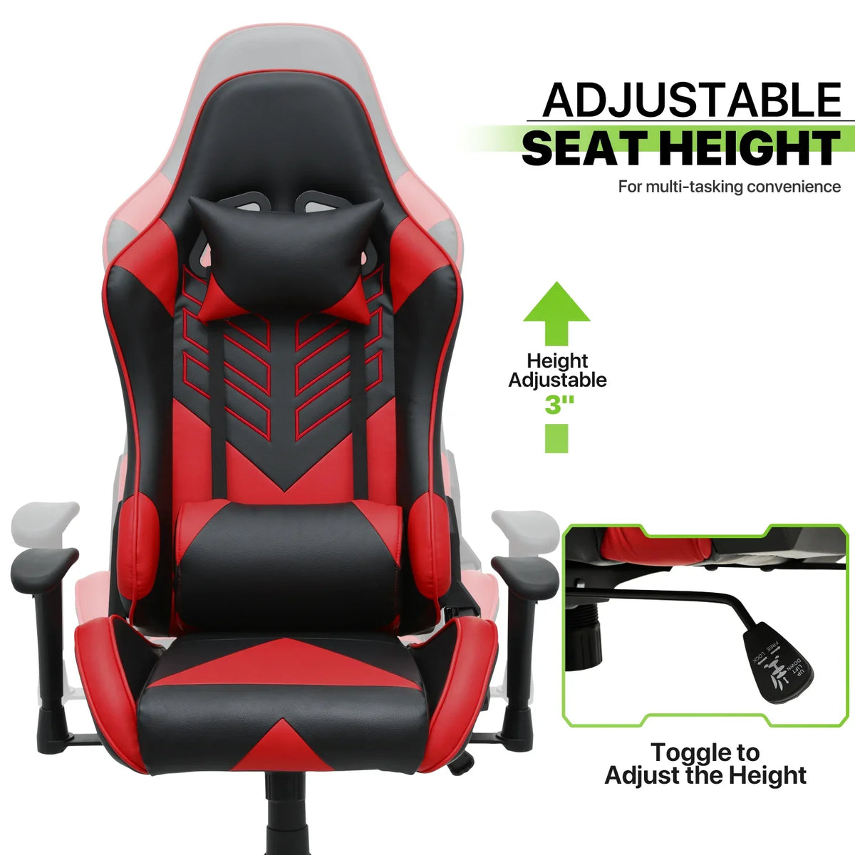 2026 NewMagshion Ergonomic Gaming Chair, Comfortable Gaming Chair, Computer Chair Leather Desk Chair Adjustable Swivel Gaming Office Chair, Blue