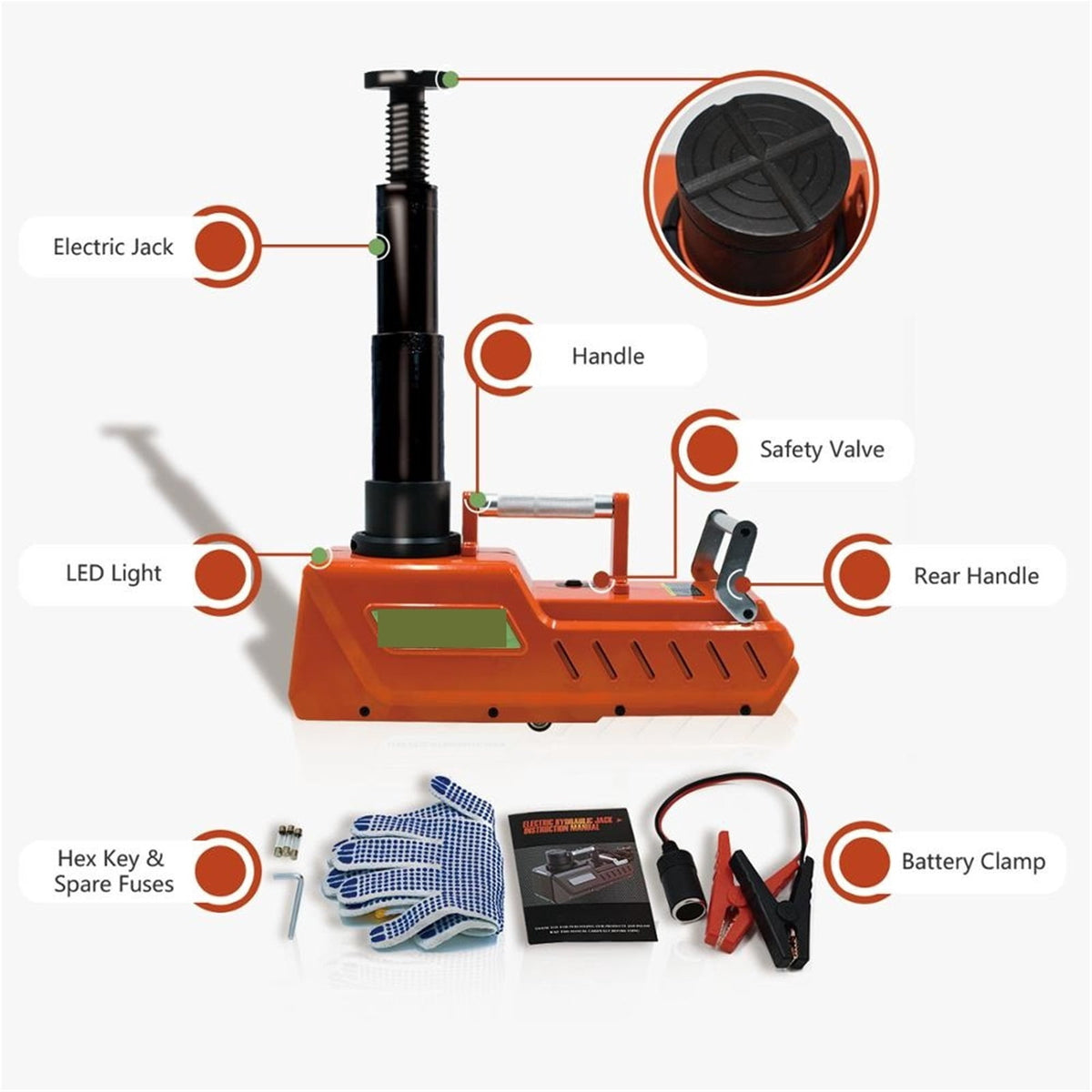15T Trailer Jack Electric Car Jack Automotive Lifting Electric Hydraulic Jack SUV Van Garage Emergency Equipment Repair Tools ,Robust Construction