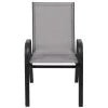2026 NewBizChair 5 Pack Black Outdoor Stack Chair with Flex Comfort Material and Metal Frame