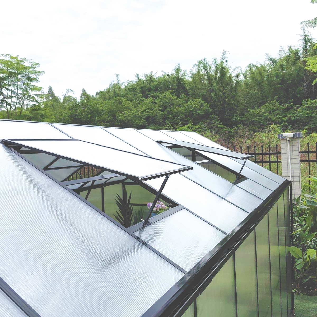 TMG Industrial Pacific Series 10' x 14' Premium Greenhouse, 8.4' Height, Aluminum Frame, Polycarbonate Roof and Walls, Slide & Lock System, TMG-GHP1014