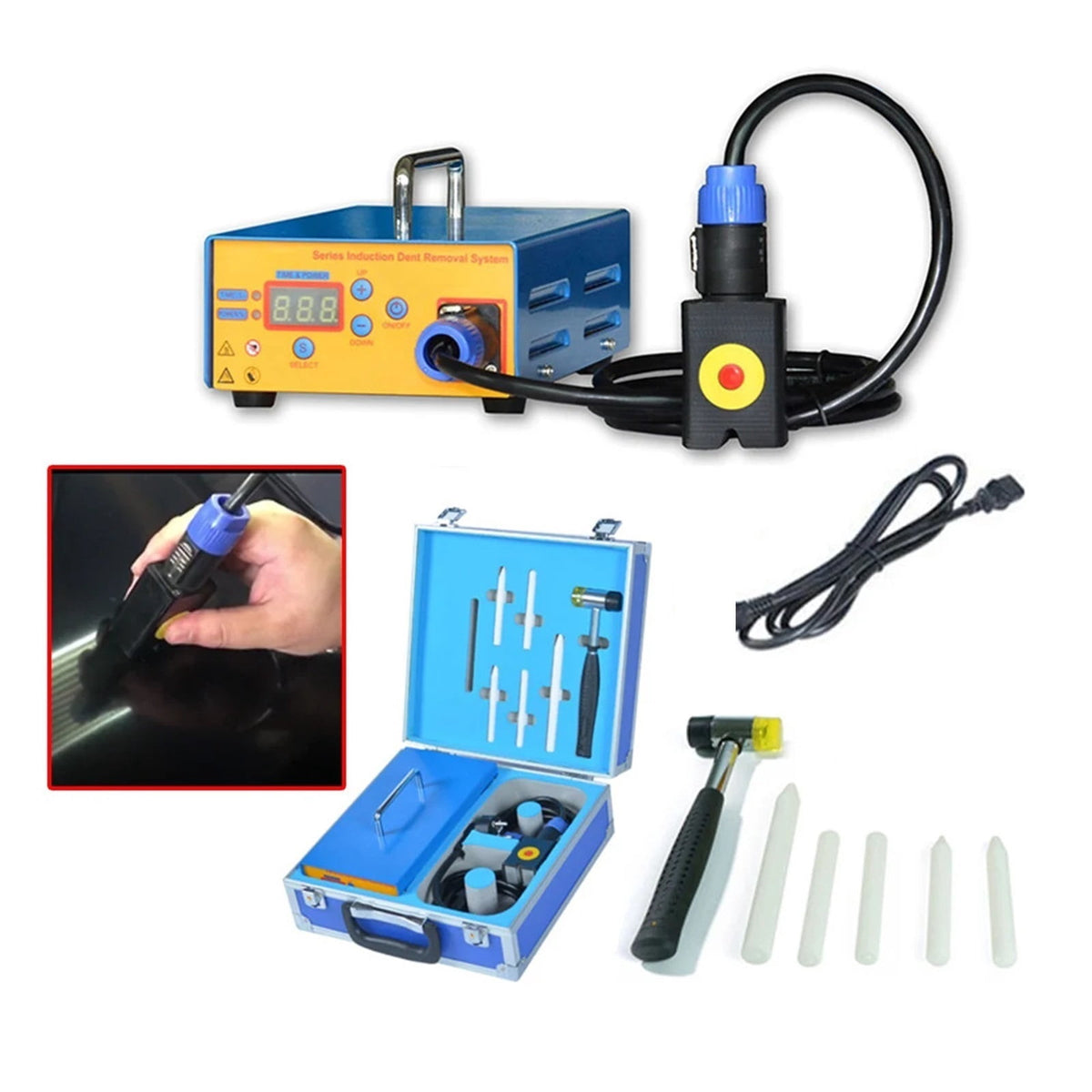 Auto Body Paintless Dent Repairs Machine Portable Removal Induction Heating Equipment Car Metal Plate Dents Restore Pulling Tool ,30S Fast Heating
