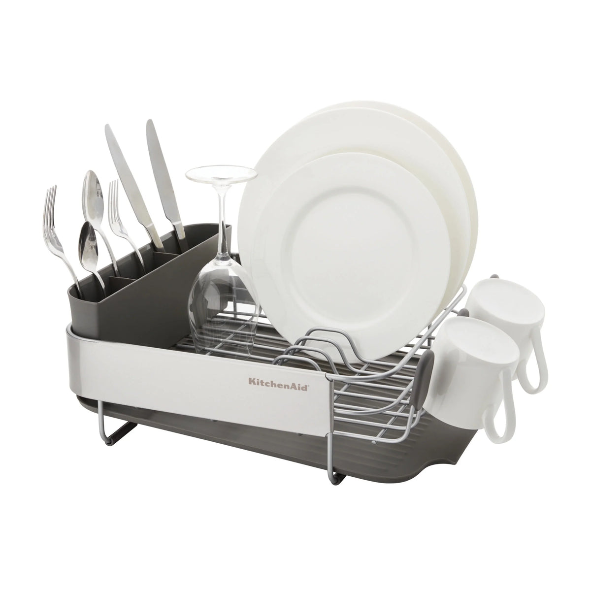 2026 NewKitchenaid Stainless Steel Wrap Compact Dish Rack in Satin Gray