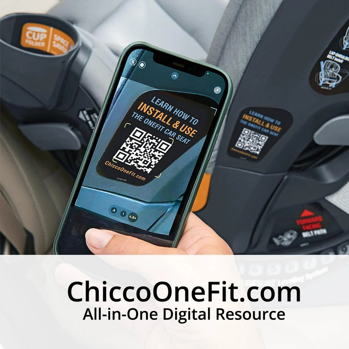 2026 NewChicco OneFit ClearTex All-in-One Car Seat - Slate (Grey). New