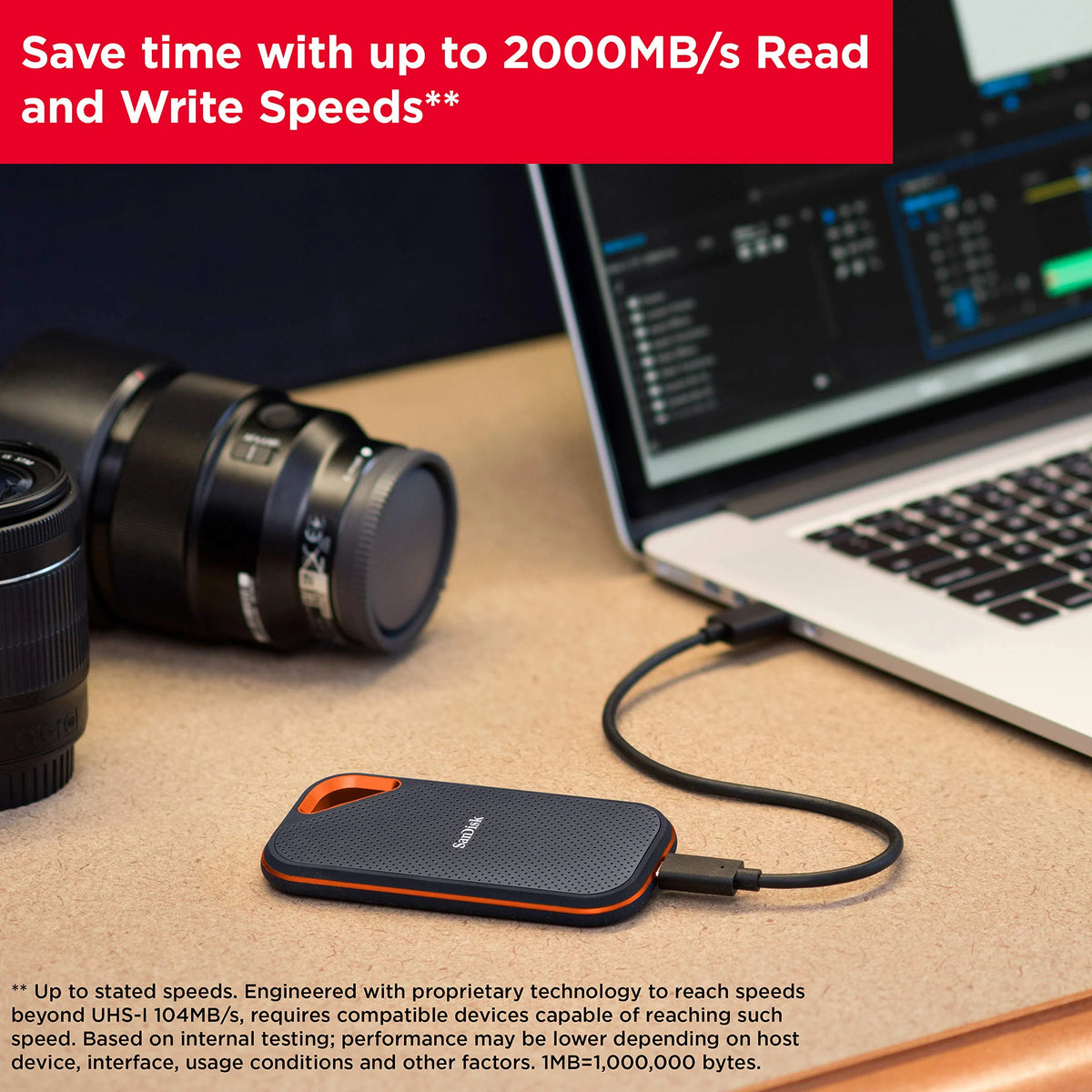 SanDisk 1TB Extreme PRO Portable SSD - Up to 2000MB/s