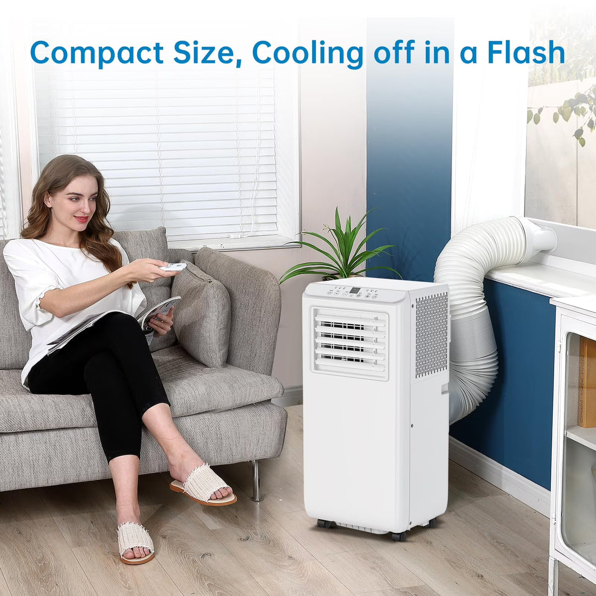 2026 NewTROPOW Portable Air Conditioners 8000BTU, Air Conditioners 3-in-1 Cools up to 350 Sq. Ft, Indoor Standing AC Unit w/Dehumidifier, Window Kit, White