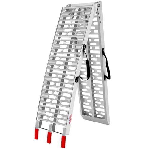 Ruedamann 7.5FT Aluminum Loading Ramps, Foldable Motorcycle Ramp, 750 Lbs Capacity, 11" Wide Lightweight Ramp for Scooters, Dirt Bikes, E-Bikes, 1PC