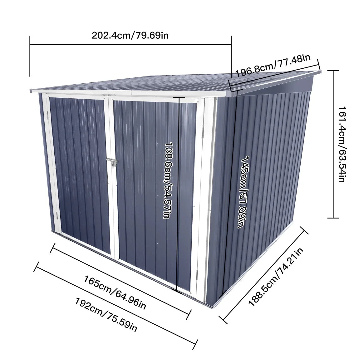 2026 New6.3' x 6.1' Outdoor Storage Shed Clearance, Metal Outdoor Storage Cabinet with Double Lockable Doors, Waterproof Tool Shed, Stores 4 Bikes, Backyard Shed for Garden, Patio, Lawn