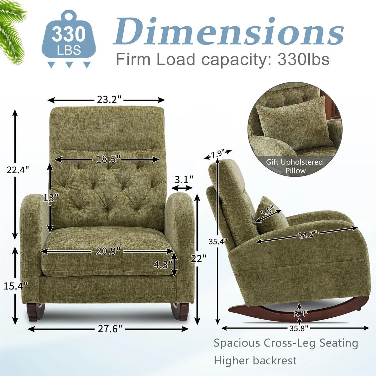 2026 NewKtaxon Rocking Accent Chair Glider Reading Chair Comfy Teddy Velvet Upholstered Single Sofa Rocker for Living Room, Nursery, Bedroom Beige