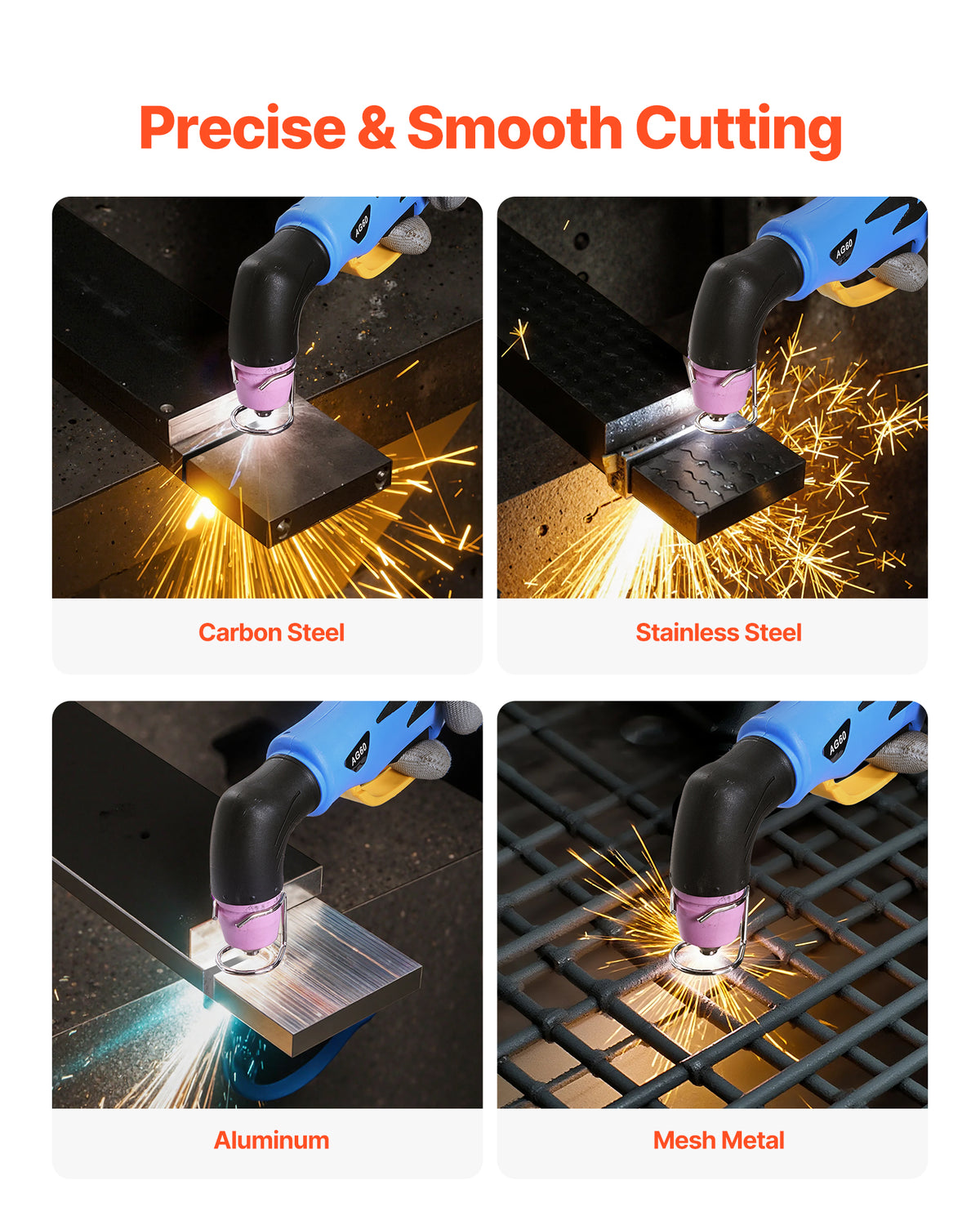 VEVOR Plasma Cutter, 50A Non-Touch Pilot Arc Plasma Cutting Machine, 110V/220V Dual Voltage Digital Display IGBT Inverter - with 2T/4T Function & Adjustable PA/PT Time