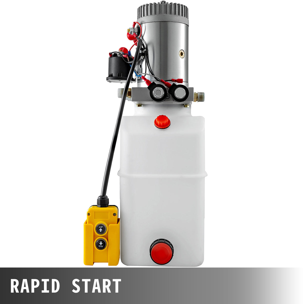 VEVOR 6 Quart Hydraulic Pump Hydraulic Power Unit (Plastic, 6 Quart/Double Action) White
