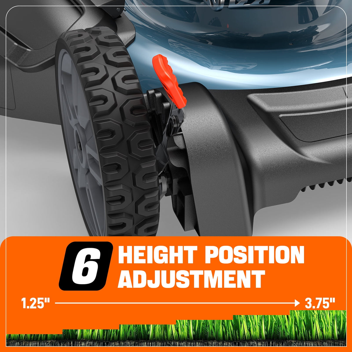 SENIX LSPG-L6 21" 144cc 4-Cycle Gas Powered Push Walk-Behind Lawn Mower, Mulch and Side Discharge, 6-Position Height Adjustment
