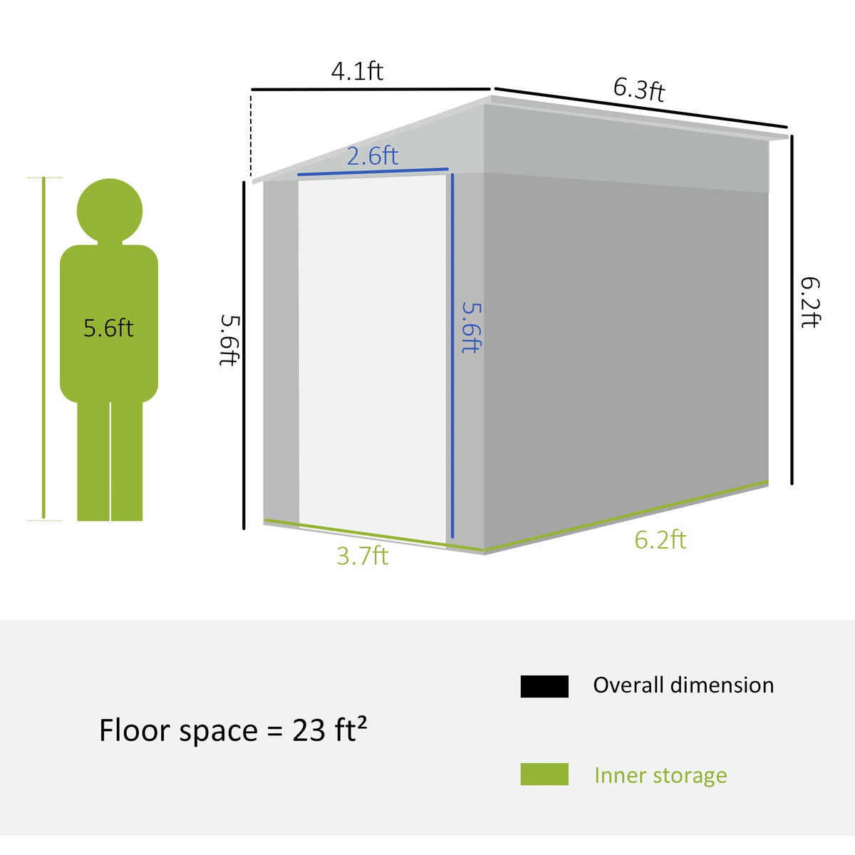 2026 NewOutsunny 4' x 7.6' Storage Shed, Galvanized, Locking, Gray