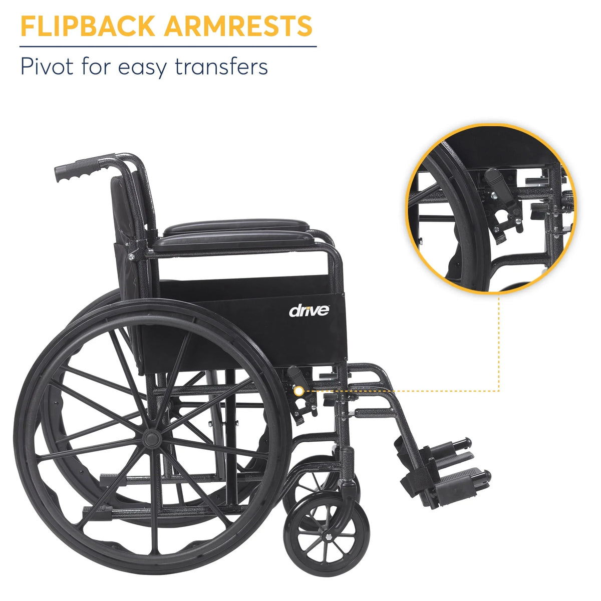 2026 NewSilver Sport 1 Wheelchair with Full Arms and Swing away Removable Footrest