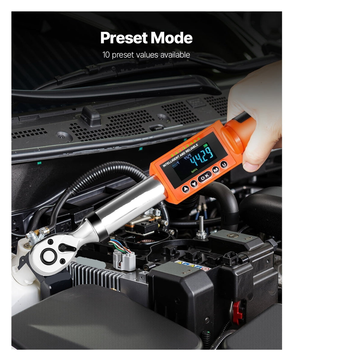 Digital Torque Wrench 72-Tooth ±2% High Accuracy Electronic Torque Wrench Preset Value Buzzer ,Widely Used
