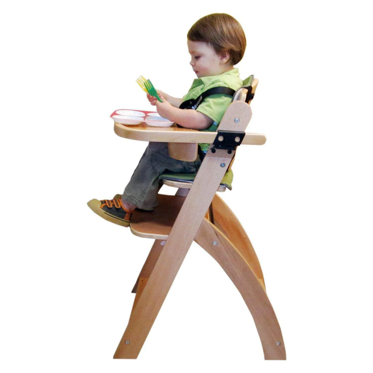 2026 NewAbiie Beyond Wooden High Chair with Tray. The Perfect Adjustable Baby Highchair Solution for Your Babies & Toddlers or as a Dining Chair. (6 Months up to 250 Lb) (Natural Wood - Olive Cushion)