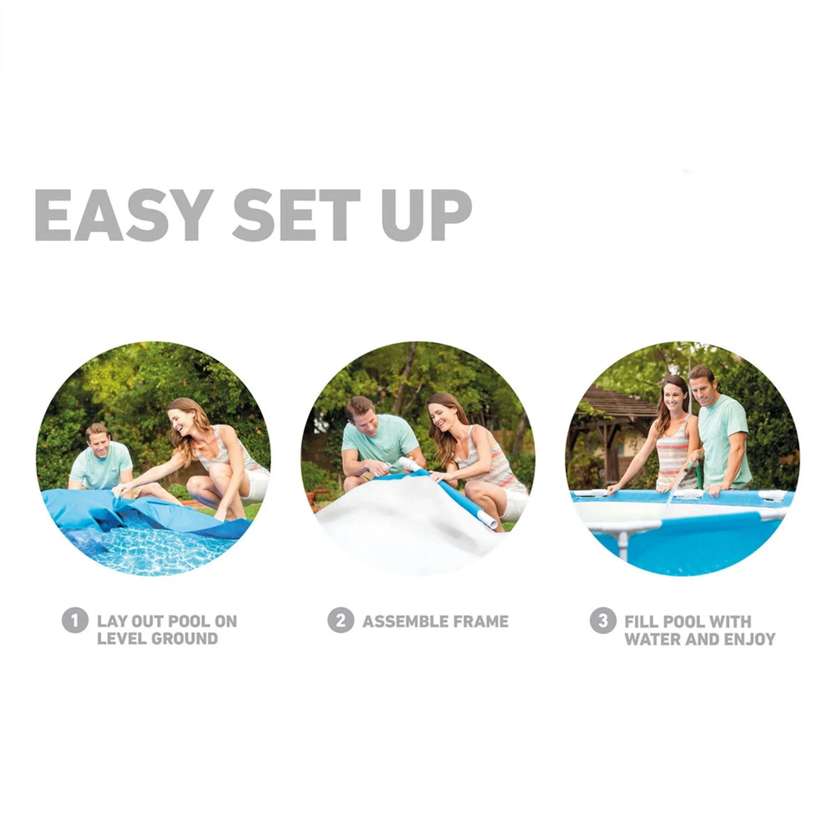 2026 NewIntex 28205EH 8' X 20" Rust Resistant Durable Steel Frame Swimming Pool