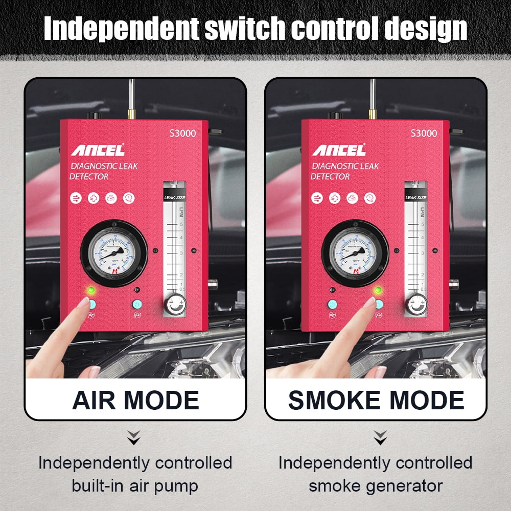 ANCEL S3000 Car Smoke Leak Detector Gas Pipe Leakage Analyzer Oil Pipe Generator All Pipe System EVAP Vacuum Leakage Diagnostic Tool