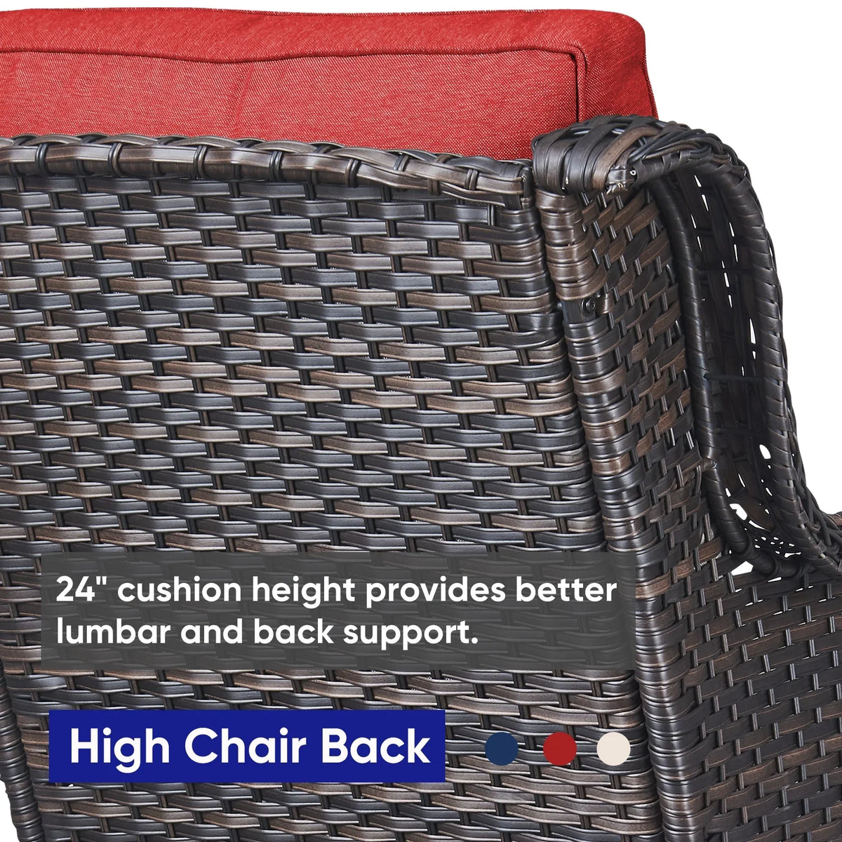 2026 NewPOCASSY 3 Piece Patio Set Outdoor Wicker Glider Rocking and Swivel Chairs with Cushions