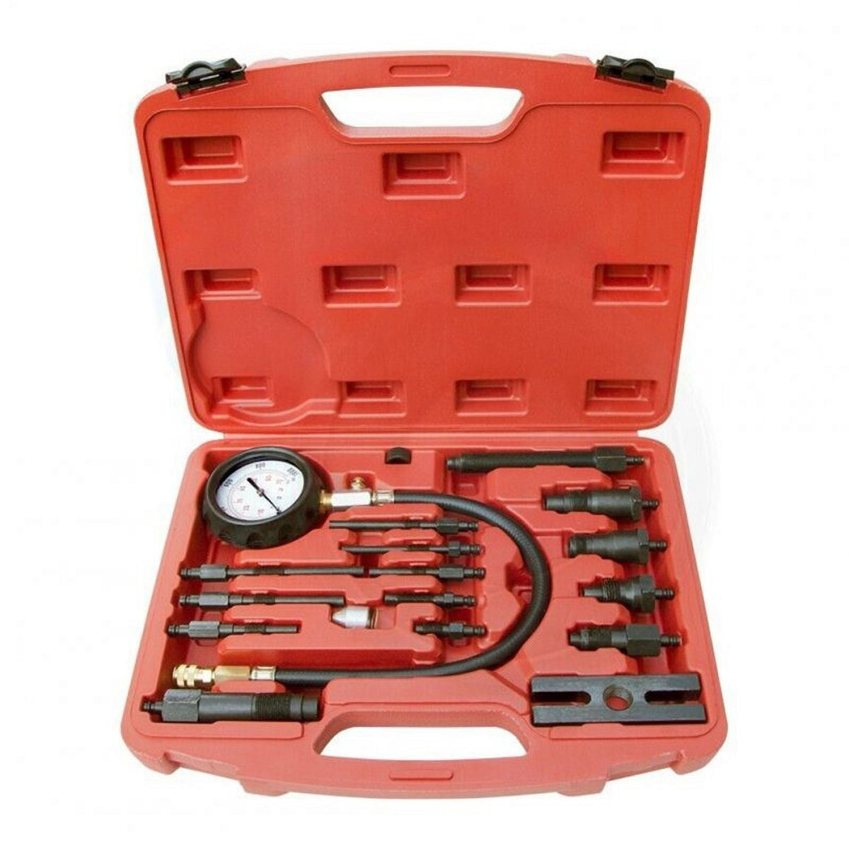 Professional Diesel Engine Cylinder Compression Tester 1000PSI Pressure Detector Automotive Tool Gauge Test Kit Red
