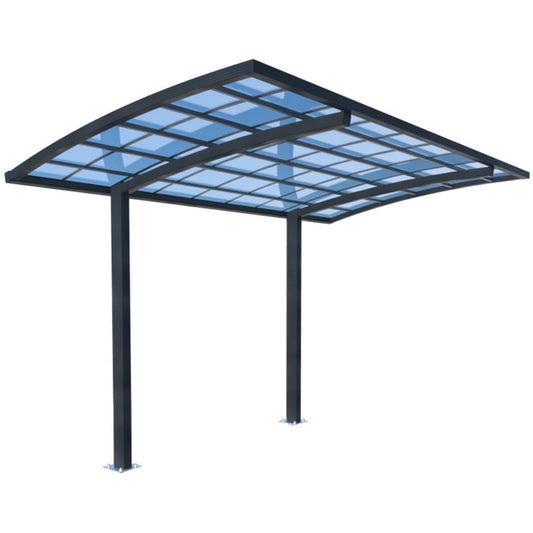 SHADE SHIELD Single Cantilever Carport 3.0m x 5.5m x 2.98m, Aluminium Alloy Frame, Polycarbonate Roof, Shelter for Car or Outdoor Living