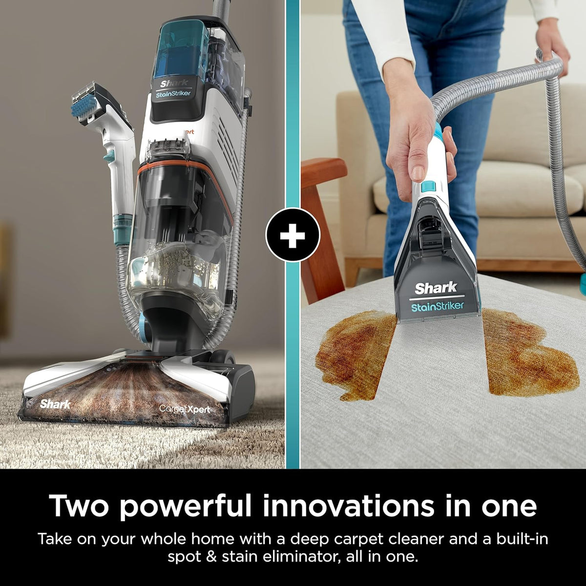 Shark CarpetXpert EX201 Carpet Cleaner, Cyan  C Deep Cleaning with StainStriker, Perfect for Pets, Includes Spot & Stain Remover Tools