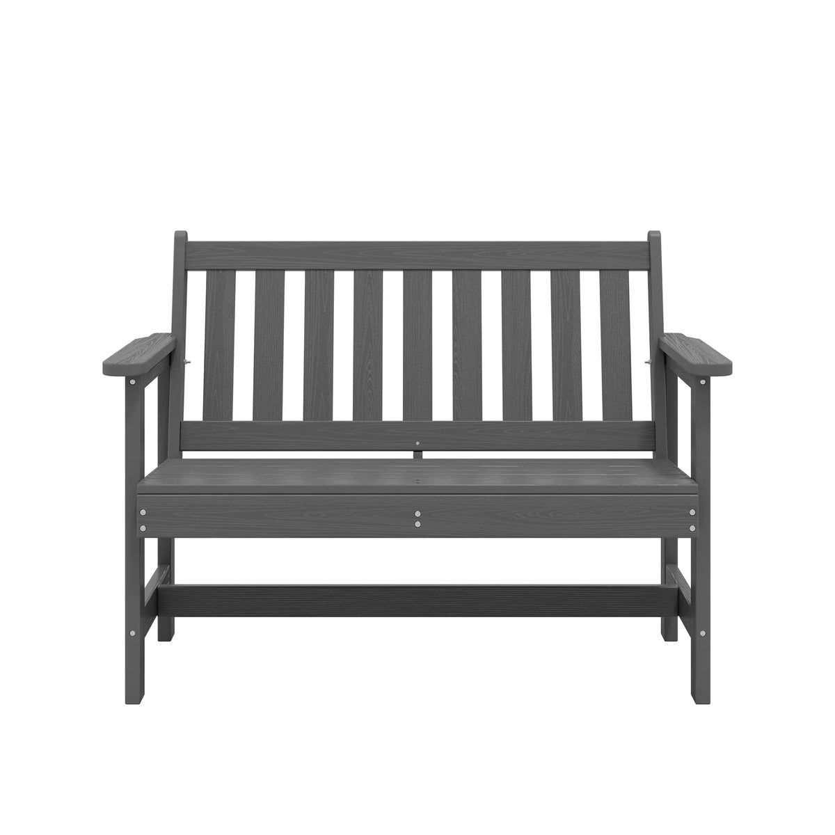 2026 NewSERWALL Outdoor Bench for 2-Person, Weather-Resistant HDPE with Aluminum Reinforcement, Supports 660 lbs, Comfortable Seating for Patio, Garden, and Porch, Black