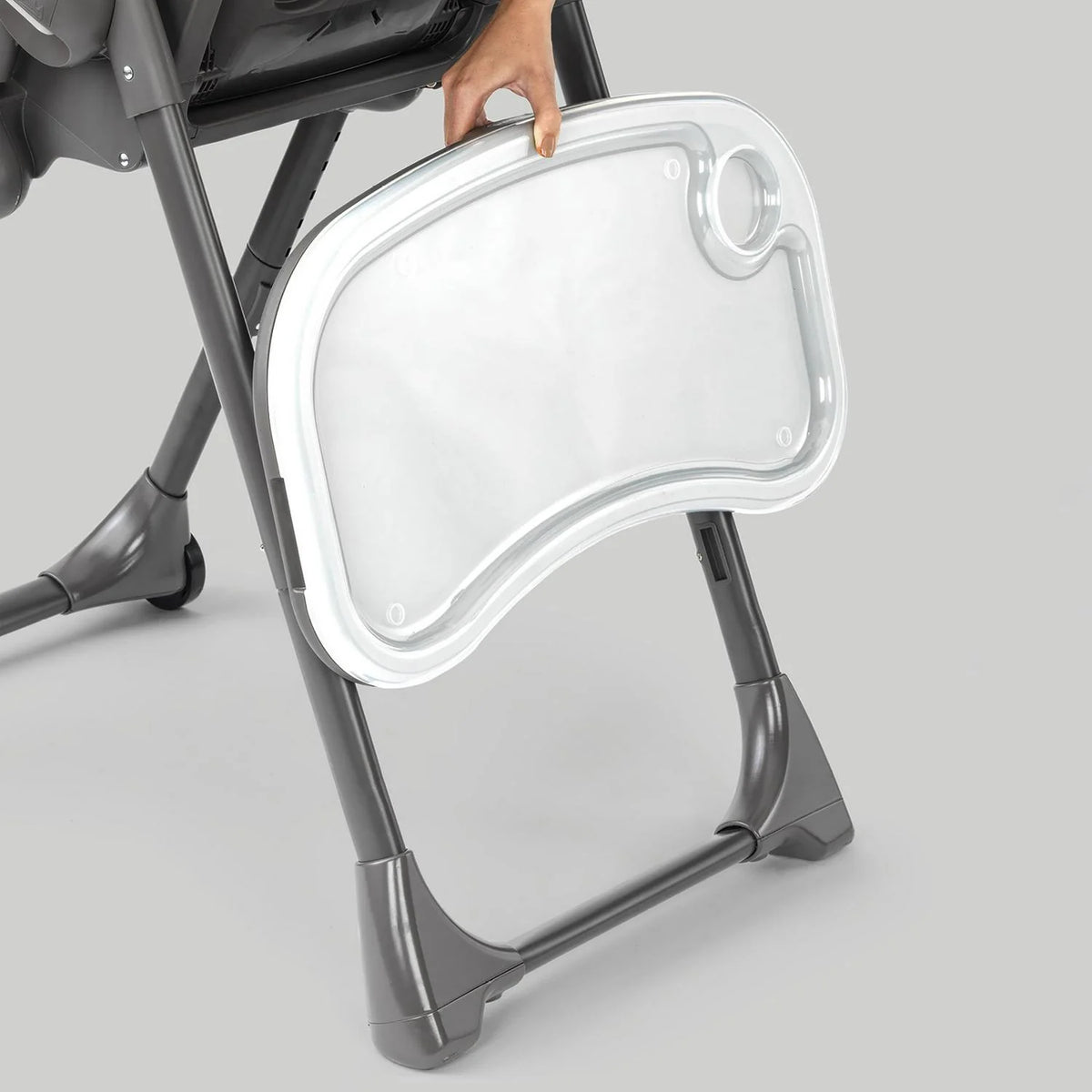 2026 NewChicco Polly Space-Saving Fold Easy Clean Highchair - Taupe (Beige). New
