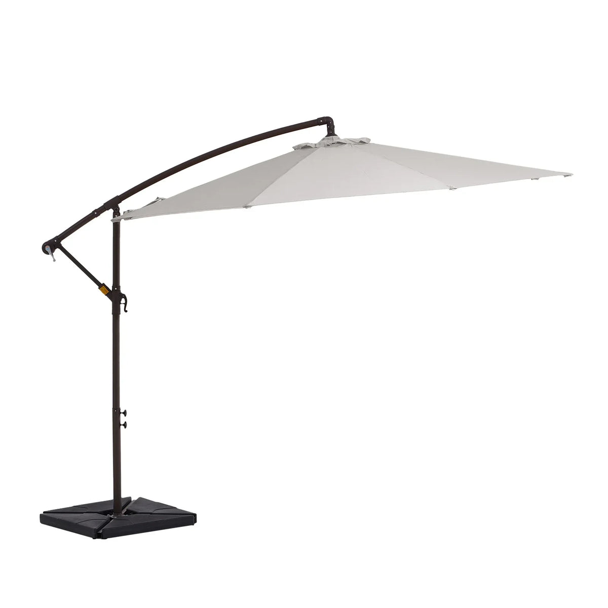 2026 NewJUSTLET 10ft Heavy Duty Patio Hanging Offset Cantilever Patio Umbrella W/ 4-Piece Base Included Included, Beige