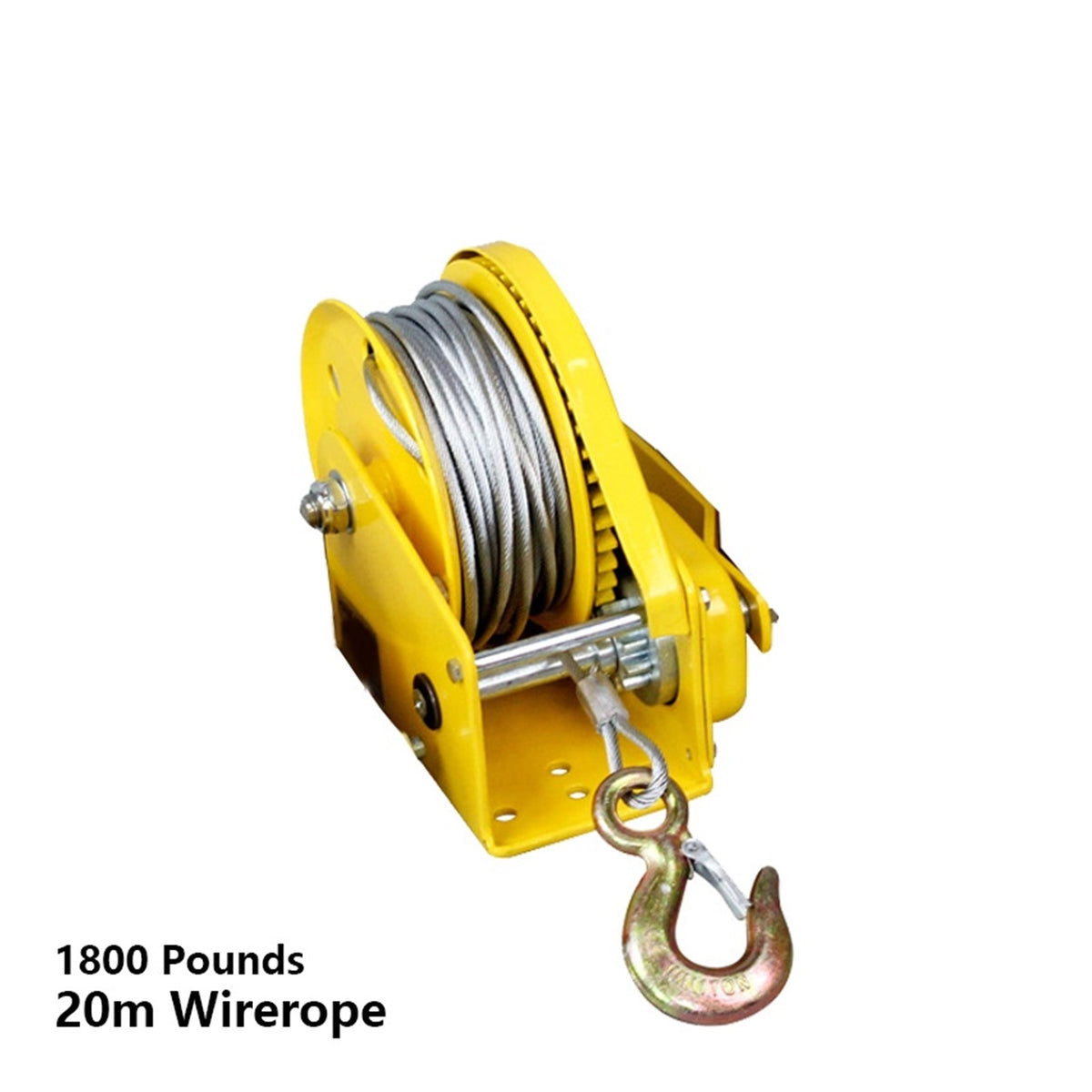 1800 Pounds 20m Wirerope Hand Operated Winch, Small Portable Winch Manual Traction Hoist Winch Crane Bidirectional Self-locking ,Excellent Towing Capacity