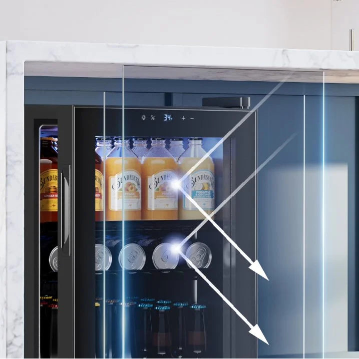 2026 NewYeego Beverage Refrigerator Cooler, Freestanding Beverage Fridge with Glass Door,95 Cans