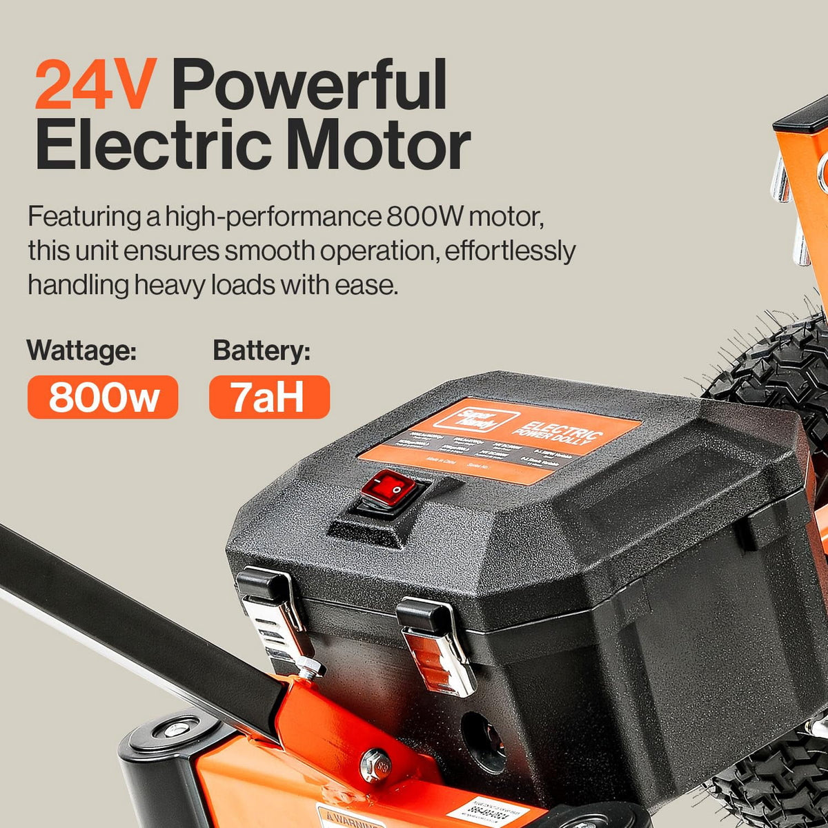 SuperHandy Electric Trailer Dolly 3600 lbs Max Trailer Weight 600 lb Max Tongue Weight DC 24V 800W 7Ah w/Heavy Duty Commercial 2" Ball Hitch Mount