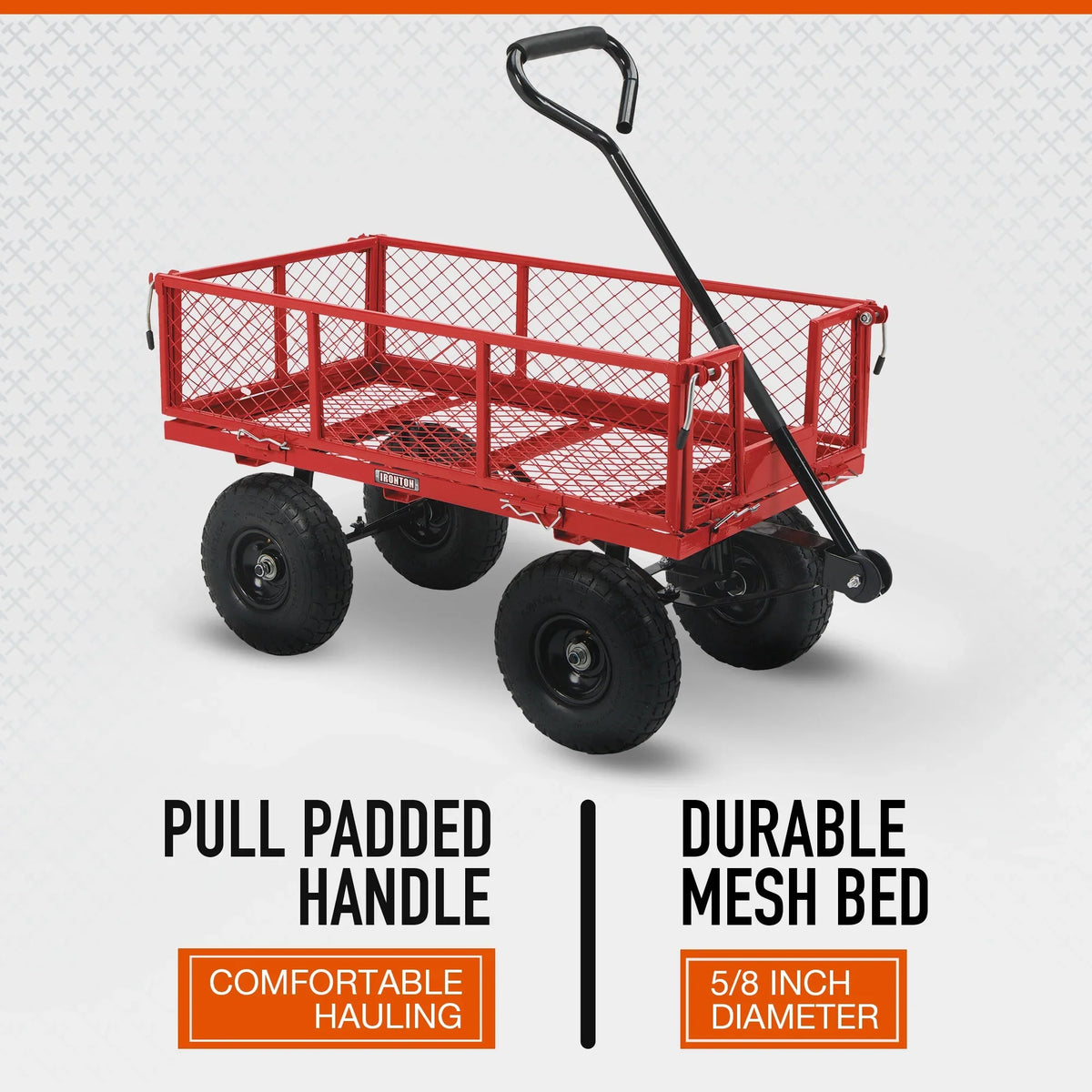 2026 NewIronton Steel Garden Cart, 400-Lb. Capacity, 38in.L x 18-1/2in.W x 21in.H