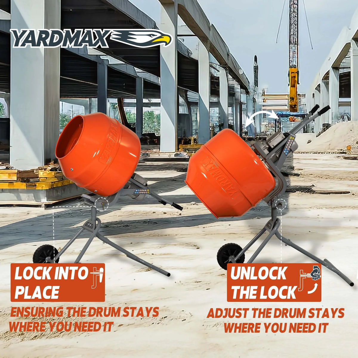 2026 NewYARDMAX YM0146 5.0 cu ft CONCRETE MIXER