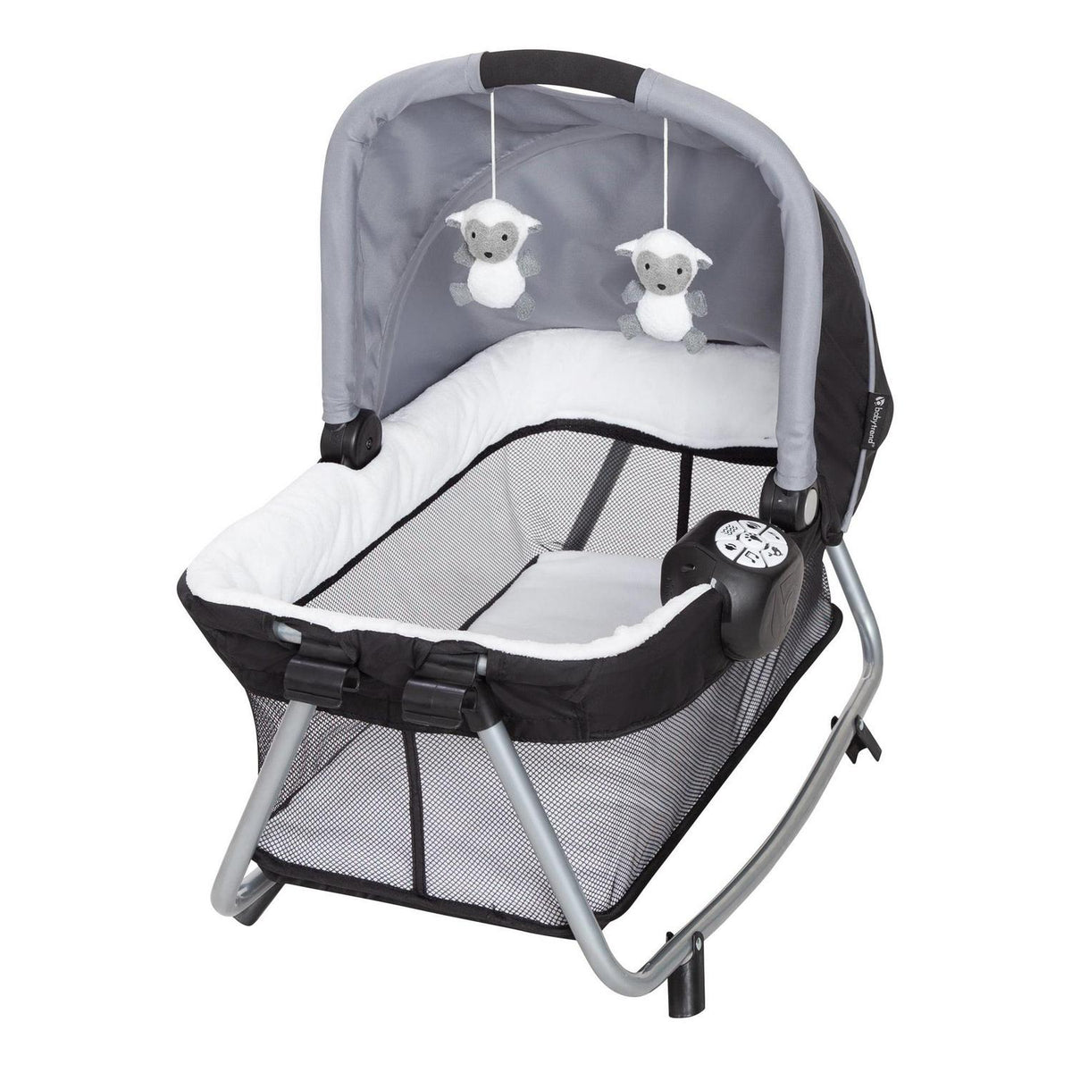 2026 NewBaby Trend Simply Smart Nursery Center Playard with Bassinet and Travel Bag - Whisper Grey
