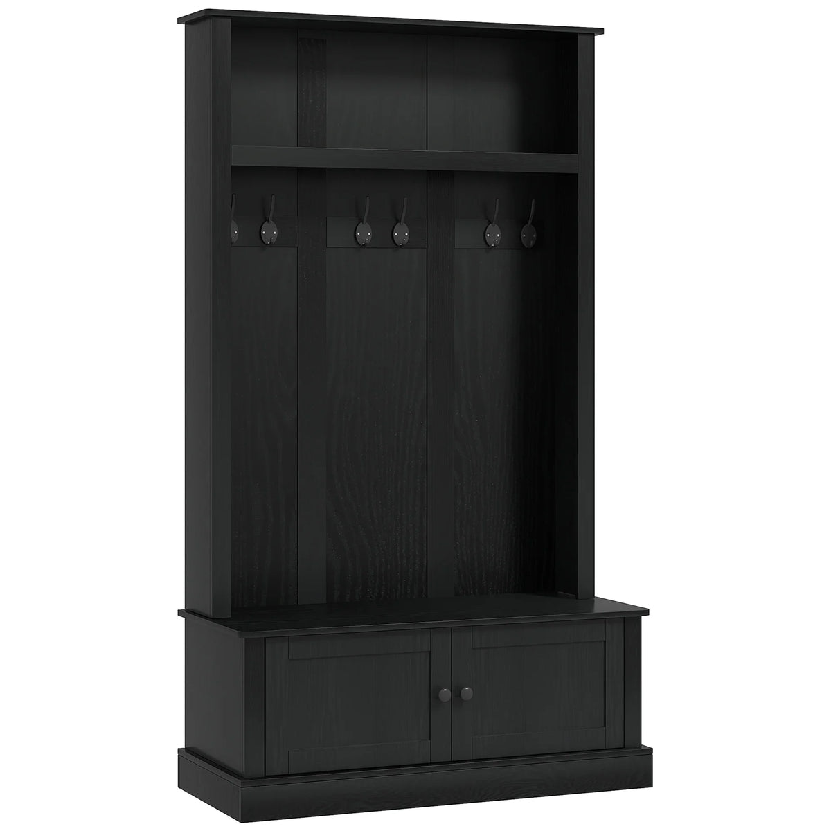 2026 NewHOMCOM Hall Tree, Entryway Bench w/ Coat Rack, Shoe Cabinet, Black