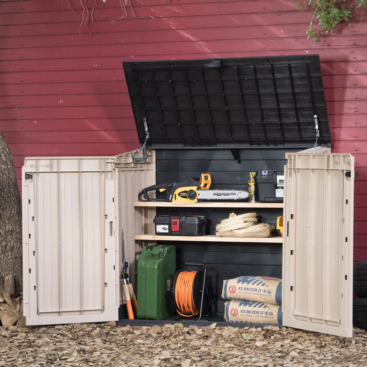 2026 NewKeter Store-It-Out Midi 30-Cu Ft All-Weather Resin Storage Shed, Beige