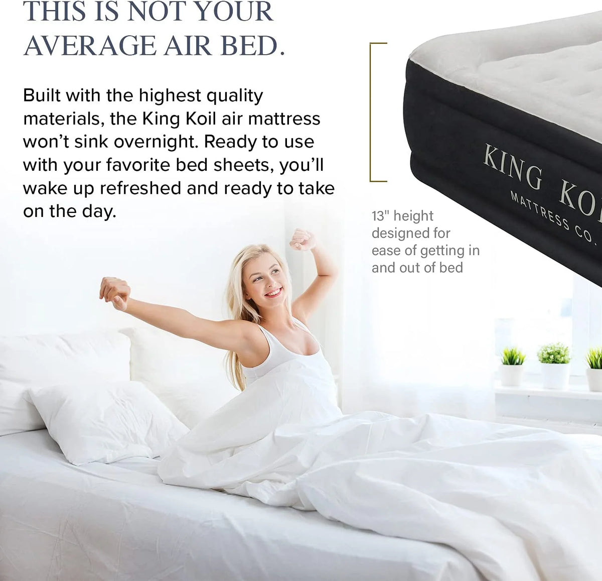 King Koil Luxury Air Mattress with High Speed Built-in Pump