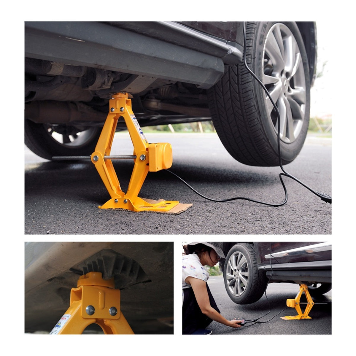 12V Car Electric Jack Portable Scissor Jacks Automatic Lifting 2Ton Machinisms Lift Jack Wheel Disassembly Replacement Aid Tools ,Robust Construction