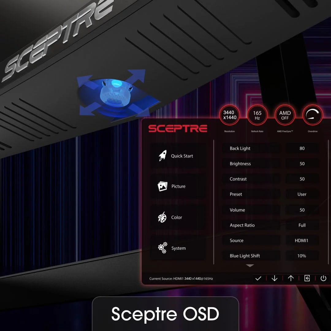 Sceptre 34 Inch 165Hz Curved Ultrawide WQHD Monitor  sgtnighsdesigns