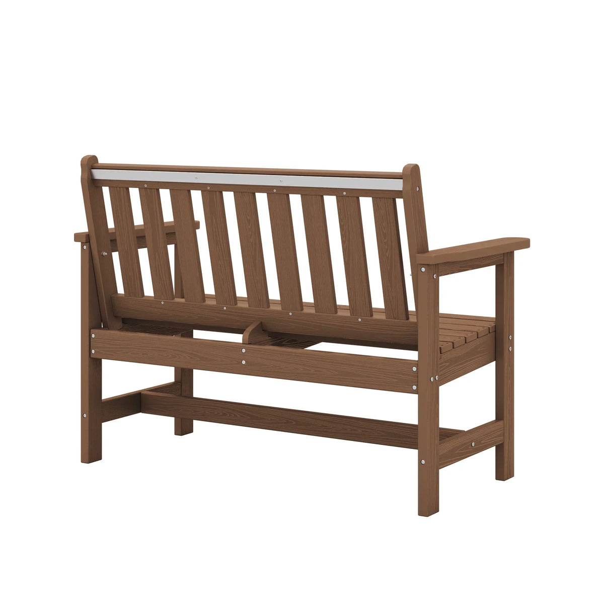 2026 NewSERWALL Outdoor Bench for 2-Person, Weather-Resistant HDPE with Aluminum Reinforcement, Supports 660 lbs, Comfortable Seating for Patio, Garden, and Porch, Black