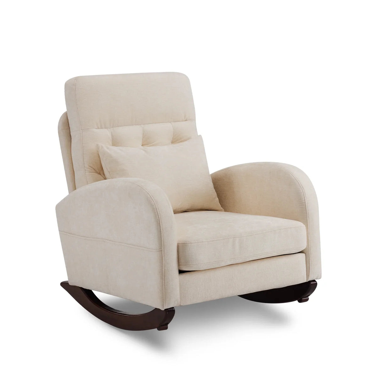 2026 NewKtaxon Rocking Accent Chair Glider Reading Chair Comfy Teddy Velvet Upholstered Single Sofa Rocker for Living Room, Nursery, Bedroom Beige